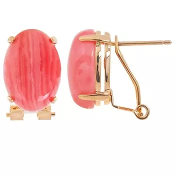 LJ Серьги с родохрозитом "Овал"
