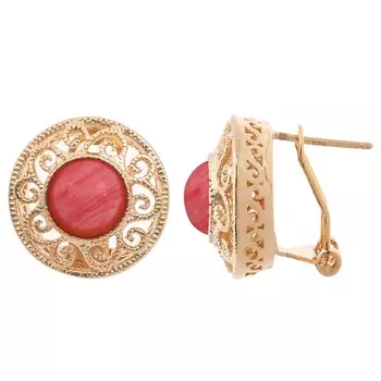 LJ Серьги с родохрозитом "Восточное солнце"