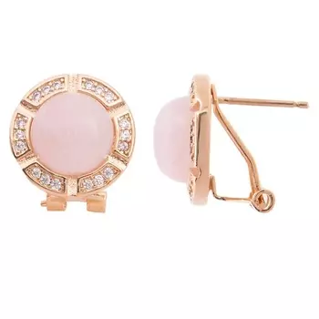 LJ Серьги с розовым кварцем "Луна"