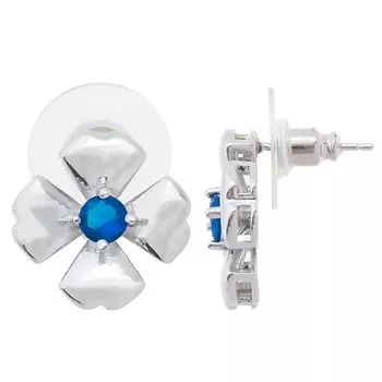 LJ Серьги со шпинелью "Клевер 4 листа"