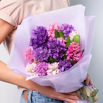 ЛЭТУАЛЬ FLOWERS Букет из гиацинтов 15 шт.