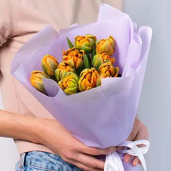 ЛЭТУАЛЬ FLOWERS Букет из оранжевых тюльпанов 11 шт