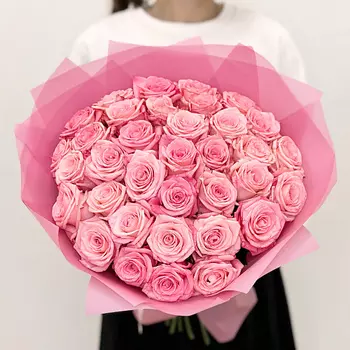 ЛЭТУАЛЬ FLOWERS Букет из розовых роз 35 шт