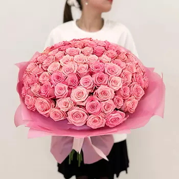 ЛЭТУАЛЬ FLOWERS Букет из розовых роз 71 шт