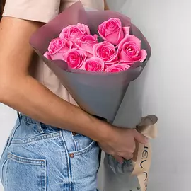 ЛЭТУАЛЬ FLOWERS Букет из розовых роз 9 шт. (40 см)