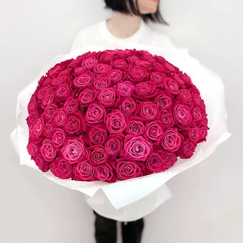 ЛЭТУАЛЬ FLOWERS Букет из розовых роз Шангрила 71 шт