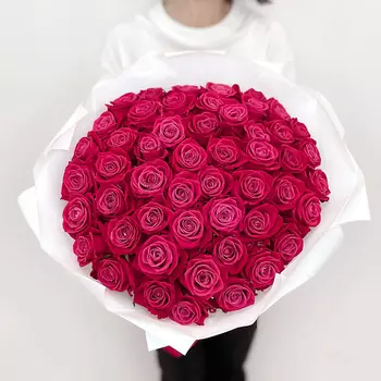 ЛЭТУАЛЬ FLOWERS Букет из розовых роз Шангрила 51 шт