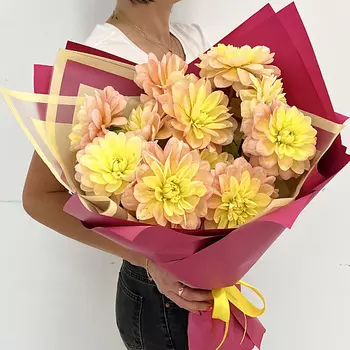 ЛЭТУАЛЬ FLOWERS Букет живых цветов из георгин 11 шт.