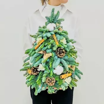 ЛЭТУАЛЬ FLOWERS Елка ручной работы в экостиле Зимняя сказка