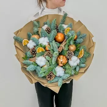 ЛЭТУАЛЬ FLOWERS Новогодний букет в экостиле Восторг