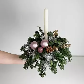 ЛЭТУАЛЬ FLOWERS Новогодняя композиция "Снежный блик"