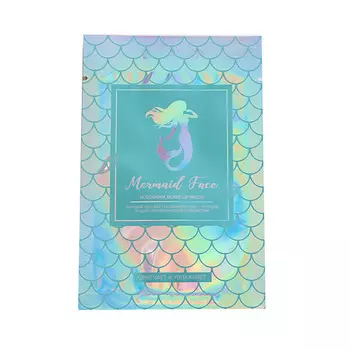 ЛЭТУАЛЬ MERMAID FACE Тканевый патч для губ увлажняющий с розовой водой голографический серебристый