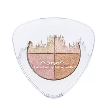 ЛЭТУАЛЬ Палетка хайлайтеров Multicolored highlighting palette, 4 цвета