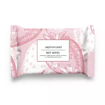 ЛЭТУАЛЬ SOPHISTICATED Влажные салфетки для снятия макияжа с очищающим молочком клубника со сливками