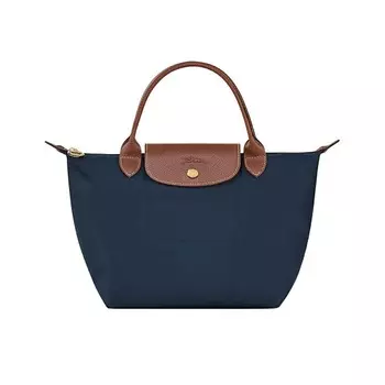 LONGCHAMP Сумка Canvas With Leather Trim Handbag Small Size Women's Marine Blue