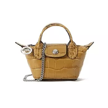 LONGCHAMP Сумка Le Pliage Cuir Cow Leather Dumpling Bag Mini Women's Withered Tea Brown