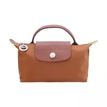 LONGCHAMP Сумка Le Pliage Green Cow Leather Trim Dumpling Bag