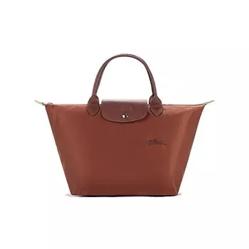 LONGCHAMP Сумка Le Pliage Green Cow Leather Trim Dumpling Medium Size Women's Brown