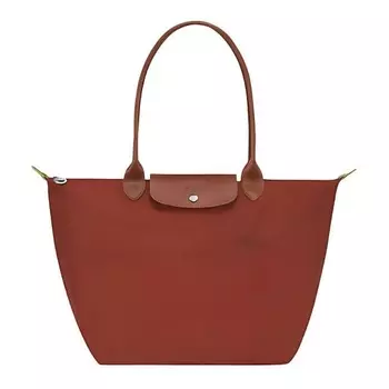LONGCHAMP Сумка Recycled Polyamide Canvas With Leather Dumpling Bag Women's Chestnut