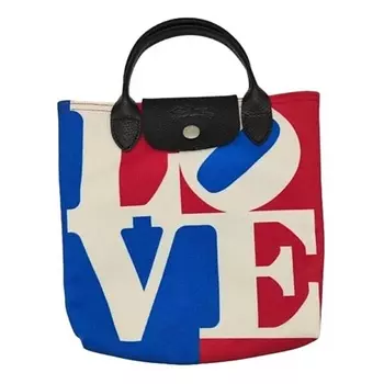 LONGCHAMP Сумка ROBERT INDIANA Collaboration Polyester Tote Bag Small Size Women's White