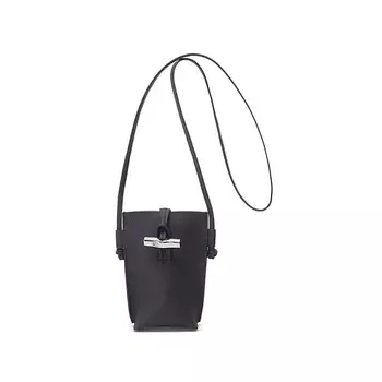 LONGCHAMP Сумка Roseau Cow Leather Cell Phone Case Card Holder Crossbody Women's Berry Purple