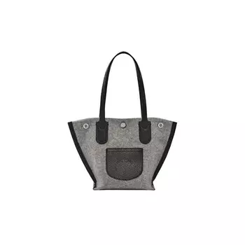 LONGCHAMP Сумка Roseau Wool Blended With Cow Leather Trim Tote Bag Extra Small Women's Gray