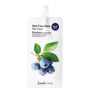 LOOK AT ME Маска для лица грязевая очищающая и освежающая Черника Blueberry Mud Face Mask