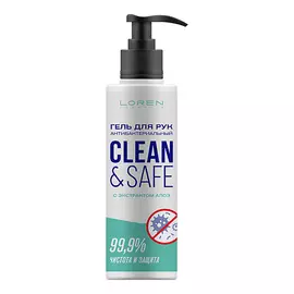LOREN COSMETIC Гель для рук с антибактериальным эффектом с экстрактом Алоэ Clean & Safe
