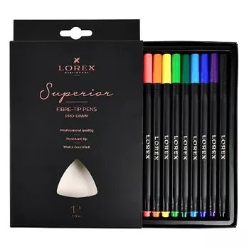 LOREX Фломастеры набор Superior 12 цветов soft-touch