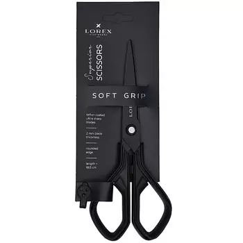 LOREX Ножницы черные с тефлоновым покрытием