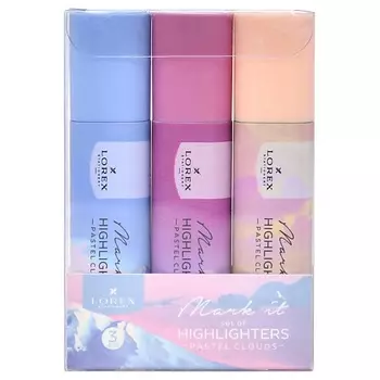 LOREX Текстовыделители LOREX Mark it PASTEL CLOUDS пастель с принтом