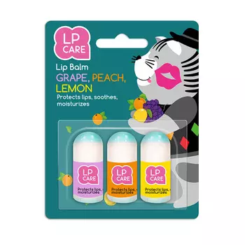 LP CARE Бальзам для губ LP CARE (виноград, персик, лимон)