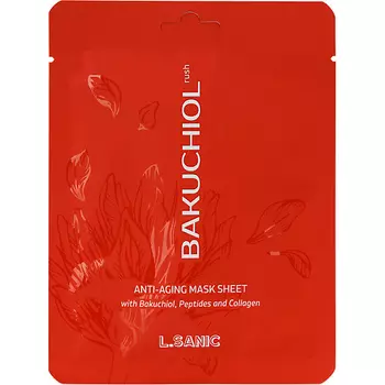 LSANIC Антивозрастная омолаживающая тканевая маска с бакучиолом Bakuchiol Anti-Aging Mask Sheet