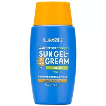 LSANIC Гель-крем для лица солнцезащитный водостойкий матирующий с экстрактом алоэ SPF 50/PA++++
