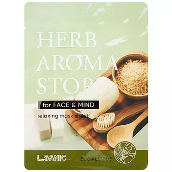 LSANIC Маска тканевая с экстрактом эвкалипта и эффектом ароматерапии Herb Aroma Story