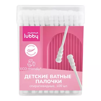 LUBBY Mama Детские ватные палочки спиралевидные 100