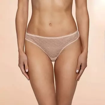 LUCE DEL SOLE Трусы бразилиана средней посадки из микрофибры с кружевом