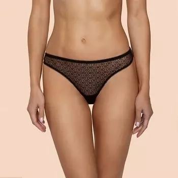 LUCE DEL SOLE Трусы бразилиана средней посадки из микрофибры с кружевом