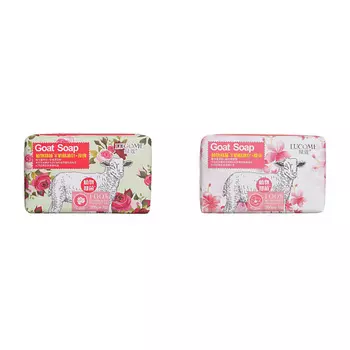 LUCOME Набор мыло антибактериальное роза и шиповник -сакура с козьим молоком