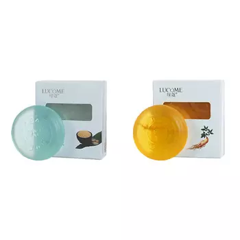LUCOME Набор мыло с морской солью, эфирным маслом чайного дерева и мыло с женьшенем и маслом лаванды