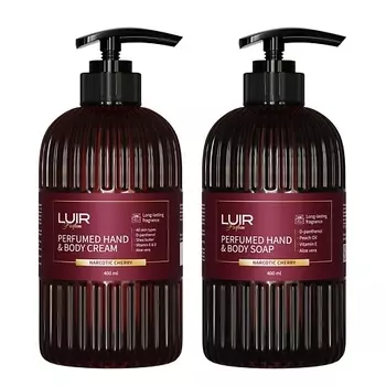 LUIR Набор Luir Парфюмированное мыло и крем для рук и тела Narcotic Cherry (2 штуки по 400)