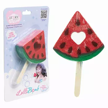 LUKKY Бомбочка для ванны и мыльные пузыри 2 в 1 Angel LolliBomb Арбуз 1.0
