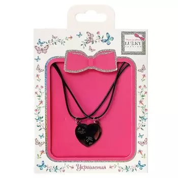 LUKKY Цепь-шнурок с подвеской Сердце котиков
