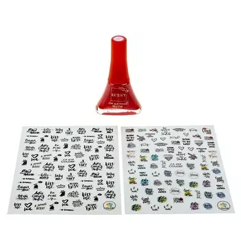 LUKKY Детский лак для ногтей в наборе с наклейками Мемы