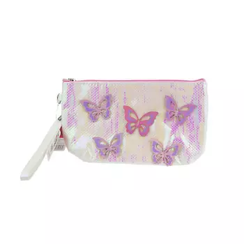 LUKKY Косметичка жемчужная с накладными бабочками