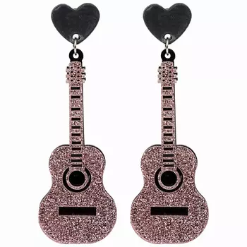LUKKY Серьги-гвоздики с подвесками Гитары