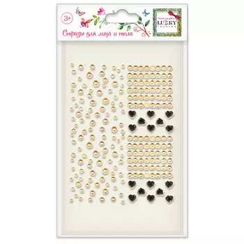 LUKKY Стразы-наклейки для лица и тела Перламутровое сияние