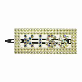 Lukky Заколка-автомат KISS, стразы, жемчужины