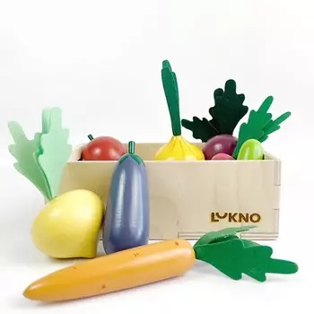 LUKNO Набор игрушечных овощей в ящике серия Iskusno 8
