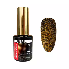 LUNAIL Матовый топ без липкого слоя с шиммером "Allure shine" -золото